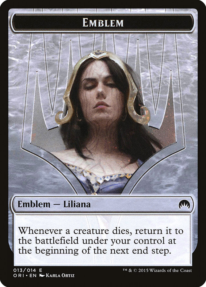 Liliana, Defiant Necromancer Emblem [Magic Origins Tokens] MTG Single Magic: The Gathering    | Red Claw Gaming