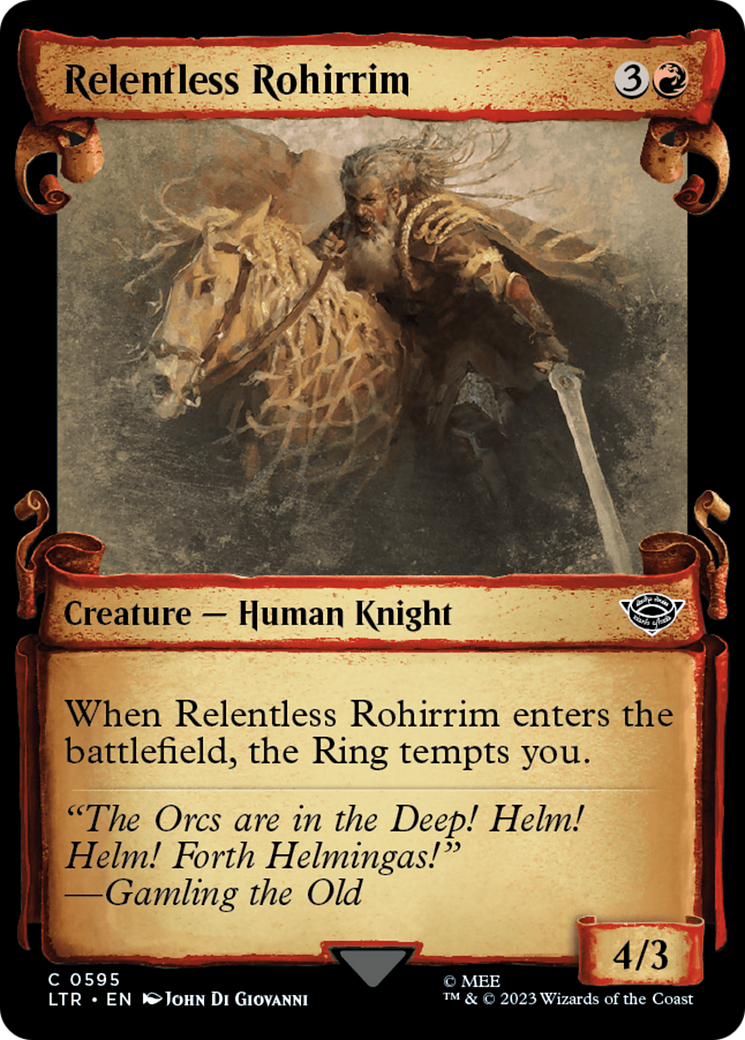 Relentless Rohirrim [The Lord of the Rings: Tales of Middle-Earth Showcase Scrolls] MTG Single Magic: The Gathering    | Red Claw Gaming
