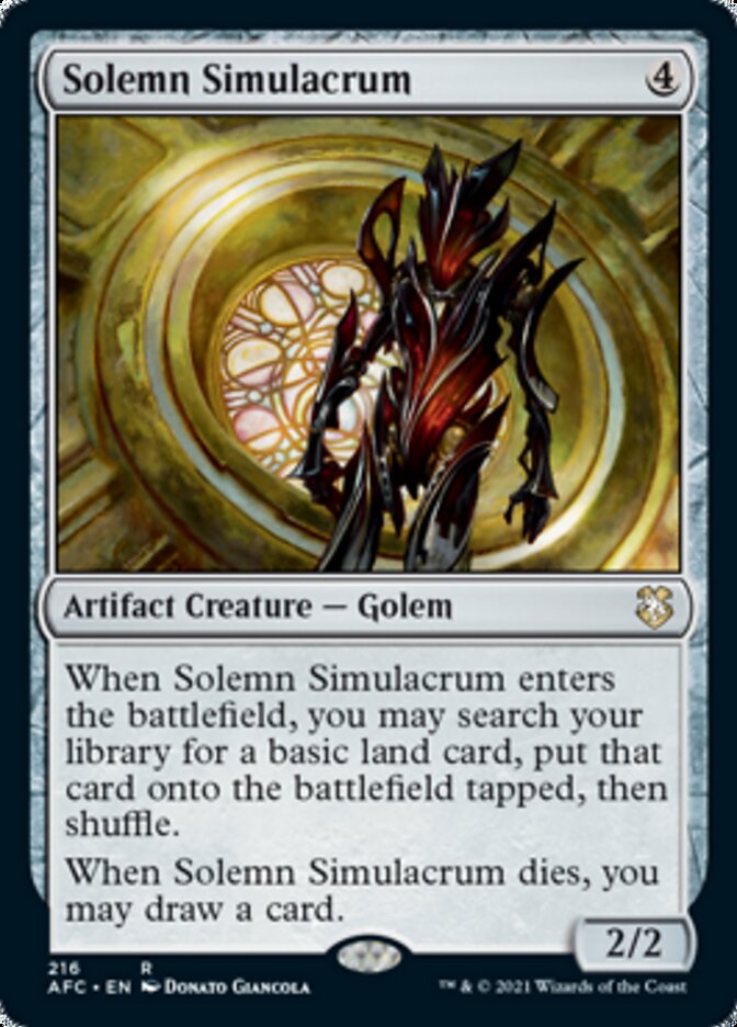 Solemn Simulacrum [Dungeons & Dragons: Adventures in the Forgotten Realms Commander] MTG Single Magic: The Gathering    | Red Claw Gaming
