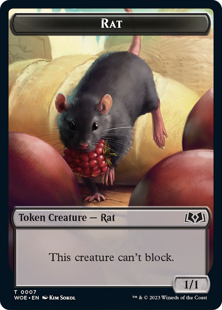 Rat Token [Wilds of Eldraine Tokens] MTG Single Magic: The Gathering    | Red Claw Gaming