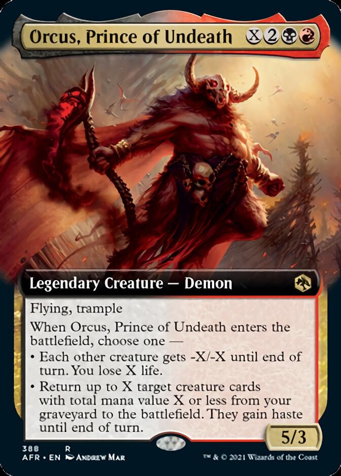Orcus, Prince of Undeath (Extended Art) [Dungeons & Dragons: Adventures in the Forgotten Realms] MTG Single Magic: The Gathering    | Red Claw Gaming