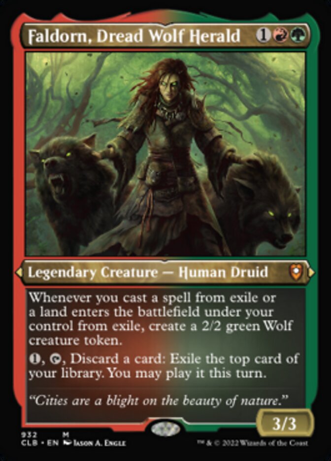 Faldorn, Dread Wolf Herald (Display Commander) (Foil Etched) [Commander Legends: Battle for Baldur's Gate] MTG Single Magic: The Gathering    | Red Claw Gaming