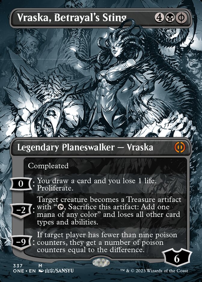Vraska, Betrayal's Sting (Borderless Manga) [Phyrexia: All Will Be One] MTG Single Magic: The Gathering    | Red Claw Gaming