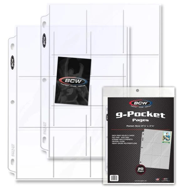 BCW Pro 9-Pocket Page (20 CT. Pack) Top Loader BCW    | Red Claw Gaming