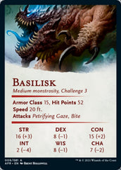 Basilisk Art Card (Gold-Stamped Signature) [Dungeons & Dragons: Adventures in the Forgotten Realms Art Series] MTG Single Magic: The Gathering    | Red Claw Gaming