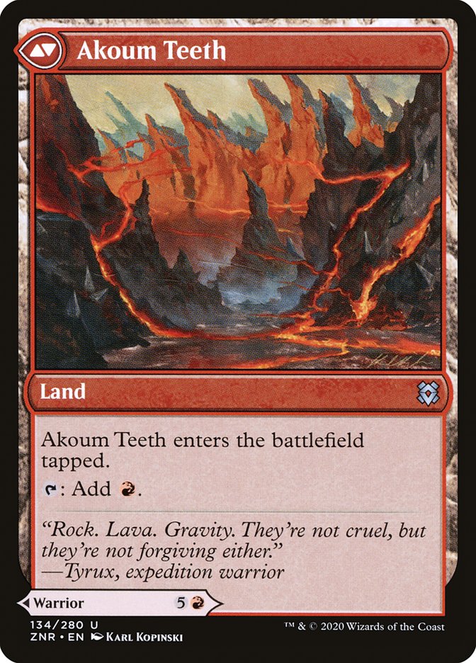 Akoum Warrior // Akoum Teeth [Zendikar Rising] MTG Single Magic: The Gathering    | Red Claw Gaming