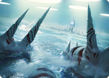 Seachrome Coast Art Card [Phyrexia: All Will Be One Art Series] MTG Single Magic: The Gathering    | Red Claw Gaming