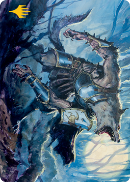 Moonrage Brute Art Card (Gold-Stamped Signature) [Innistrad: Midnight Hunt Art Series] MTG Single Magic: The Gathering    | Red Claw Gaming