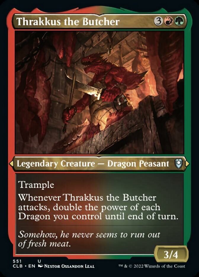 Thrakkus the Butcher (Foil Etched) [Commander Legends: Battle for Baldur's Gate] MTG Single Magic: The Gathering    | Red Claw Gaming