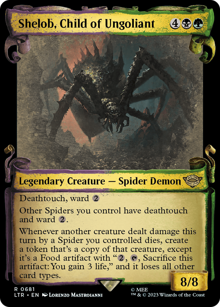 Shelob, Child of Ungoliant [The Lord of the Rings: Tales of Middle-Earth Showcase Scrolls] MTG Single Magic: The Gathering    | Red Claw Gaming
