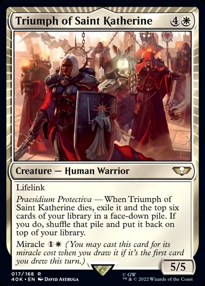 Triumph of Saint Katherine (Surge Foil) [Warhammer 40,000] MTG Single Magic: The Gathering    | Red Claw Gaming