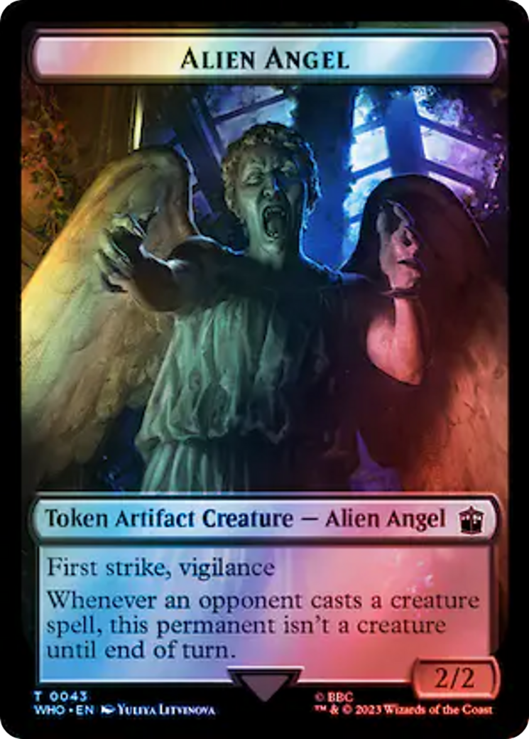 Alien Angel // Alien Salamander Double-Sided Token (Surge Foil) [Doctor Who Tokens] MTG Single Magic: The Gathering    | Red Claw Gaming