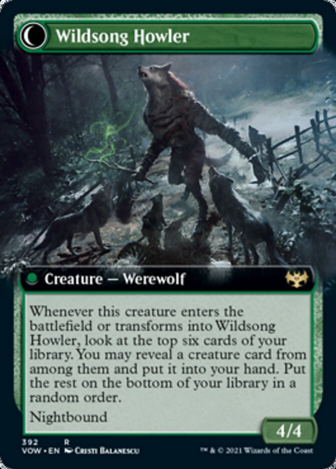 Howlpack Piper // Wildsong Howler (Extended Art) [Innistrad: Crimson Vow] MTG Single Magic: The Gathering    | Red Claw Gaming