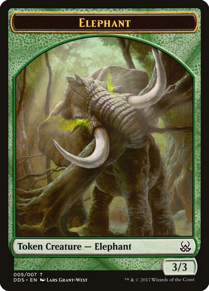 Elephant Token [Duel Decks: Mind vs. Might Tokens] MTG Single Magic: The Gathering    | Red Claw Gaming