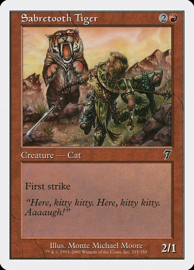 Sabretooth Tiger [Seventh Edition] MTG Single Magic: The Gathering    | Red Claw Gaming