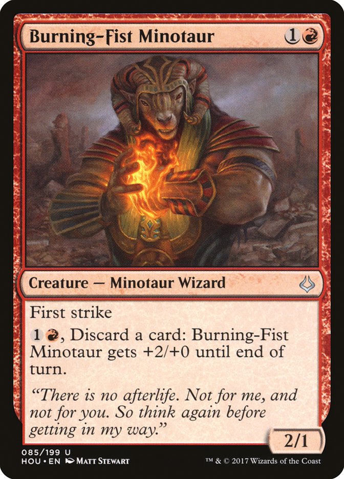 Burning-Fist Minotaur [Hour of Devastation] MTG Single Magic: The Gathering    | Red Claw Gaming