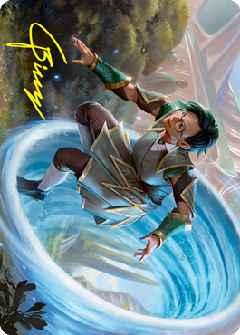 Vortex Runner Art Card (Gold-Stamped Signature) [Strixhaven: School of Mages Art Series] MTG Single Magic: The Gathering    | Red Claw Gaming
