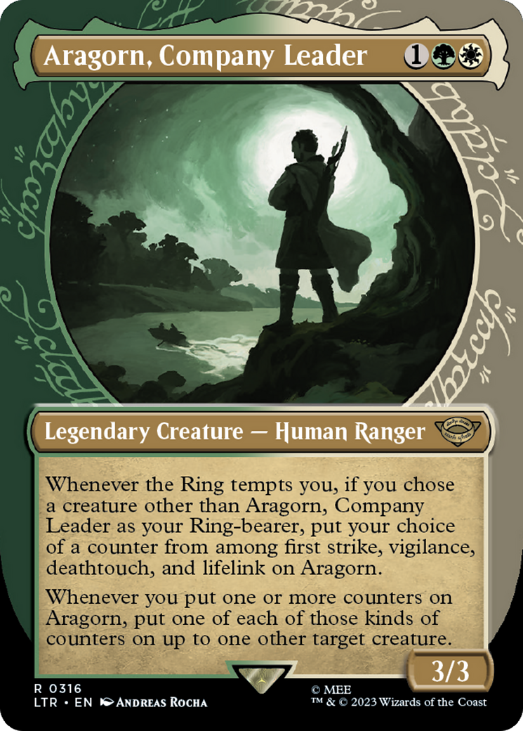 Aragorn, Company Leader (Showcase Ring Frame) [The Lord of the Rings: Tales of Middle-Earth] MTG Single Magic: The Gathering    | Red Claw Gaming
