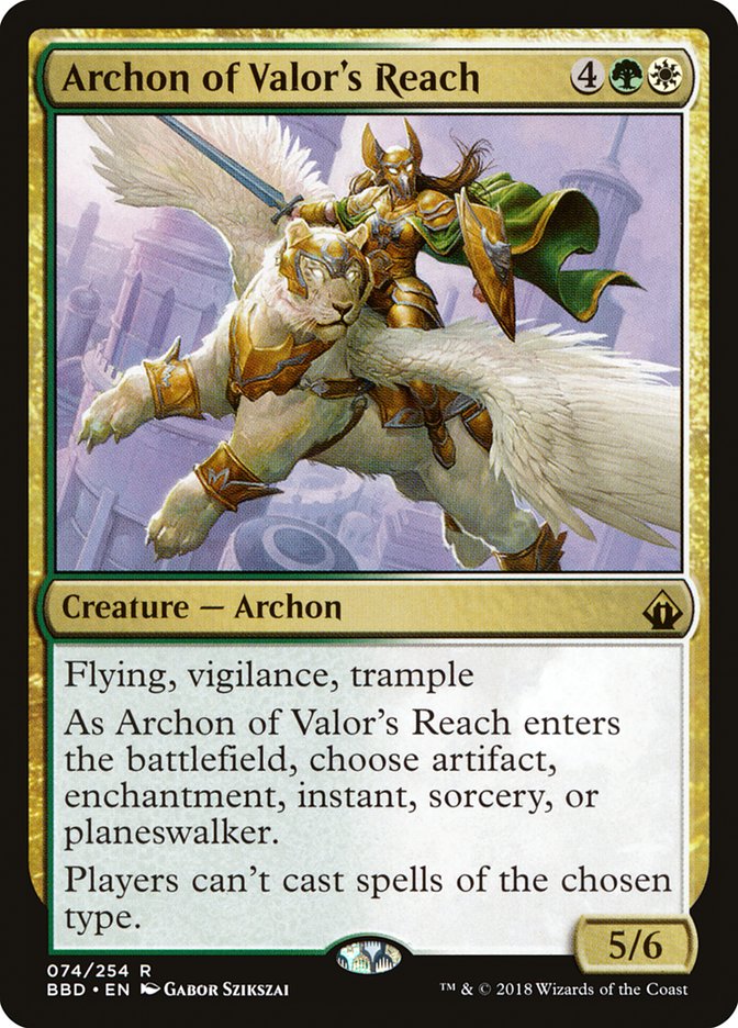 Archon of Valor's Reach [Battlebond] MTG Single Magic: The Gathering    | Red Claw Gaming