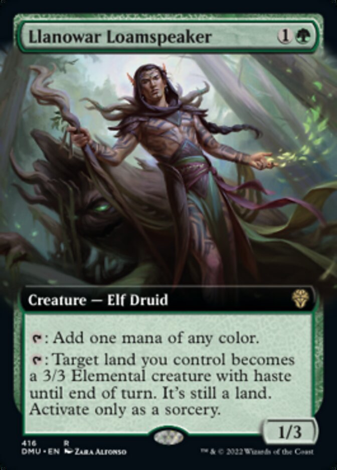 Llanowar Loamspeaker (Extended Art) [Dominaria United] MTG Single Magic: The Gathering    | Red Claw Gaming
