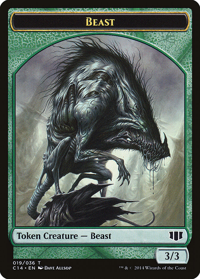 Elemental // Beast (019/036) Double-Sided Token [Commander 2014 Tokens] MTG Single Magic: The Gathering    | Red Claw Gaming
