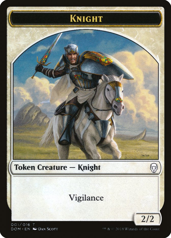 Knight Token (001/016) [Dominaria Tokens] MTG Single Magic: The Gathering    | Red Claw Gaming