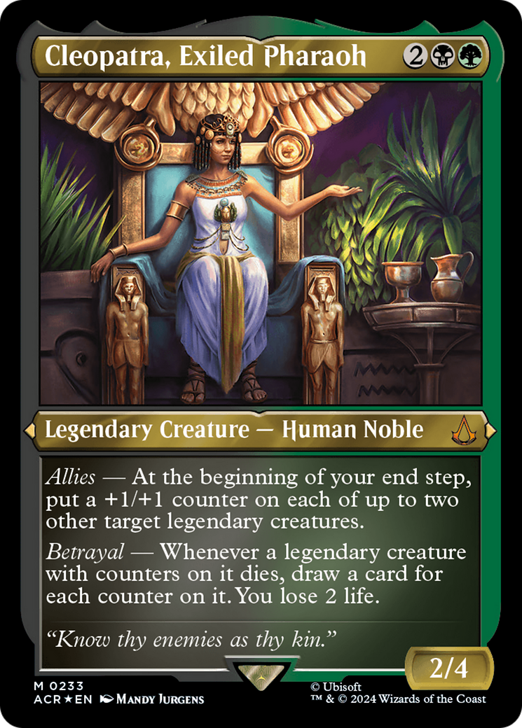 Cleopatra, Exiled Pharaoh (Foil Etched) [Assassin's Creed] MTG Single Magic: The Gathering    | Red Claw Gaming
