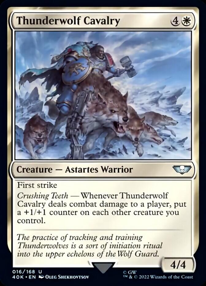 Thunderwolf Cavalry (Surge Foil) [Warhammer 40,000] MTG Single Magic: The Gathering    | Red Claw Gaming