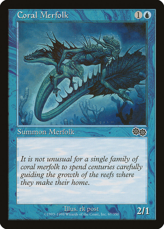 Coral Merfolk [Urza's Saga] MTG Single Magic: The Gathering    | Red Claw Gaming