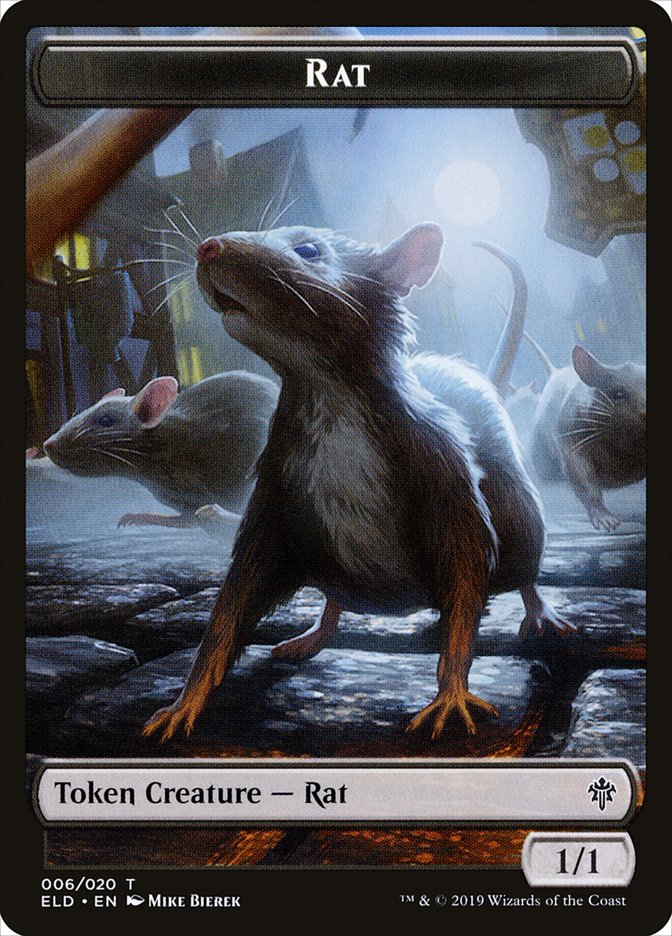 Rat Token [Throne of Eldraine Tokens] MTG Single Magic: The Gathering    | Red Claw Gaming