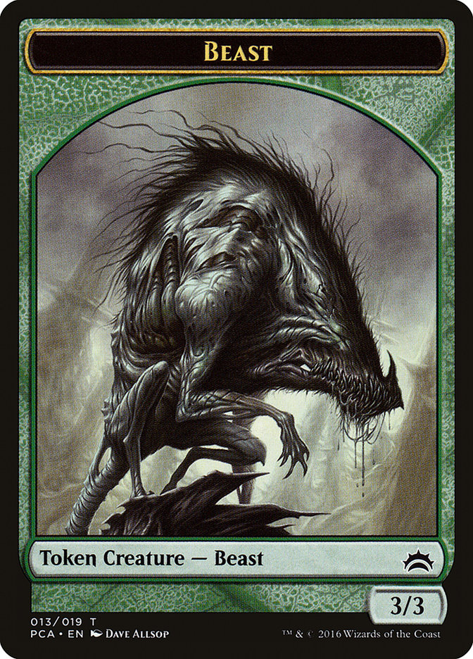 Beast // Saproling Double-Sided Token [Planechase Anthology Tokens] MTG Single Magic: The Gathering    | Red Claw Gaming