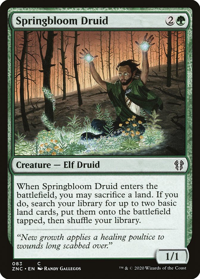 Springbloom Druid [Zendikar Rising Commander] MTG Single Magic: The Gathering    | Red Claw Gaming