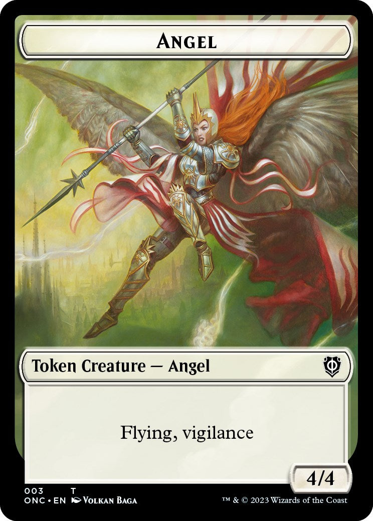 Soldier (008) // Angel Double-Sided Token [Phyrexia: All Will Be One Commander Tokens] MTG Single Magic: The Gathering    | Red Claw Gaming