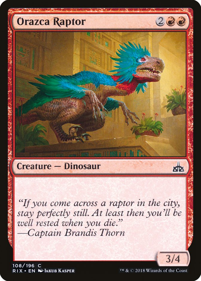 Orazca Raptor [Rivals of Ixalan] MTG Single Magic: The Gathering    | Red Claw Gaming