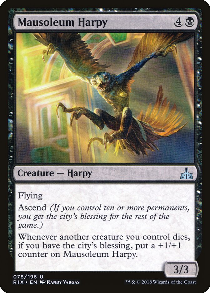 Mausoleum Harpy [Rivals of Ixalan] MTG Single Magic: The Gathering    | Red Claw Gaming