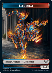 Elemental // Treasure Double-Sided Token [Strixhaven: School of Mages Tokens] MTG Single Magic: The Gathering    | Red Claw Gaming