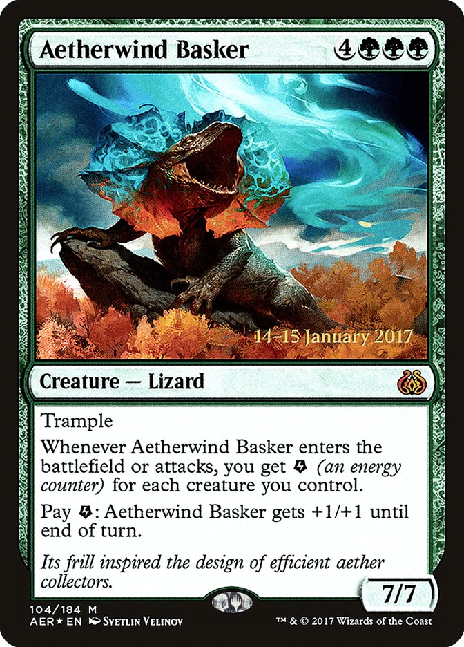 Aetherwind Basker [Aether Revolt Prerelease Promos] MTG Single Magic: The Gathering    | Red Claw Gaming