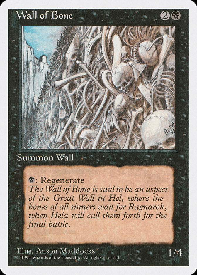Wall of Bone [Fourth Edition] MTG Single Magic: The Gathering    | Red Claw Gaming