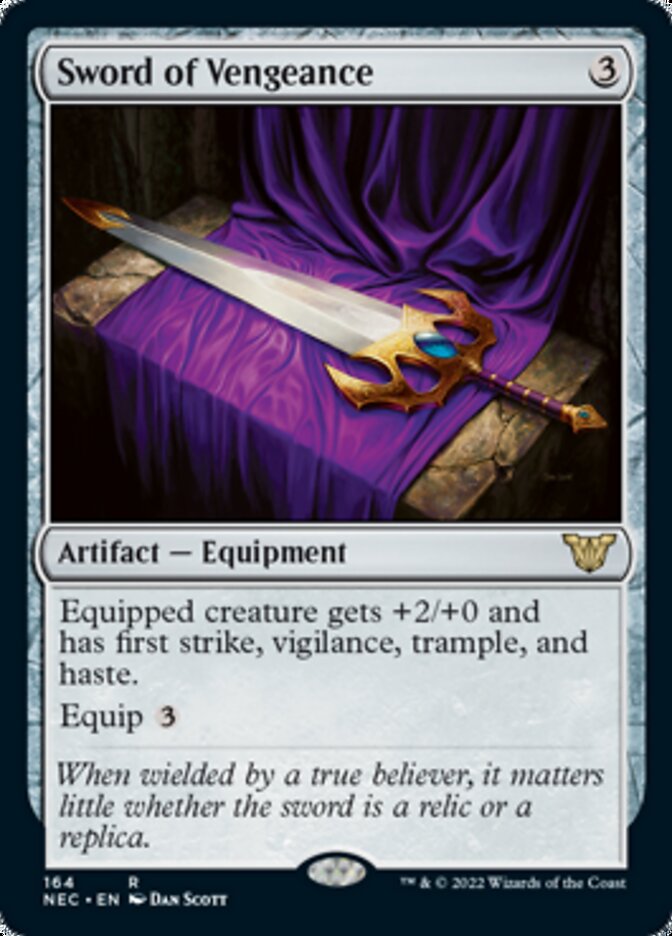 Sword of Vengeance [Kamigawa: Neon Dynasty Commander] MTG Single Magic: The Gathering    | Red Claw Gaming