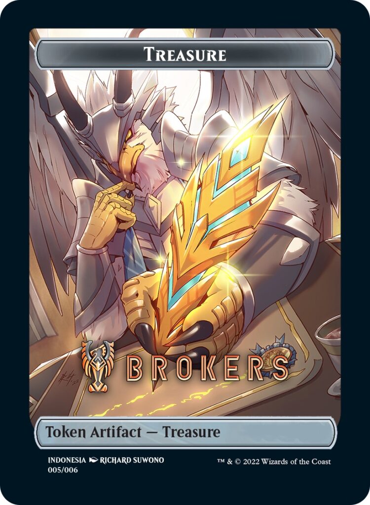 Treasure Token (Brokers) (Southeast Asia Artists) [Streets of New Capenna Tokens] MTG Single Magic: The Gathering    | Red Claw Gaming