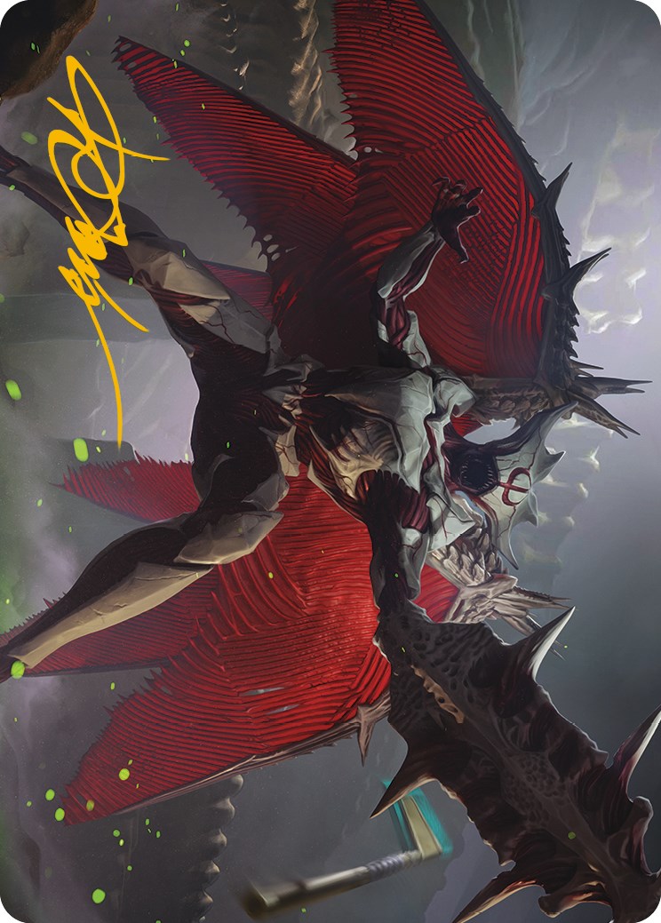 Phyrexian Vindicator Art Card (Gold-Stamped Signature) [Phyrexia: All Will Be One Art Series] MTG Single Magic: The Gathering    | Red Claw Gaming
