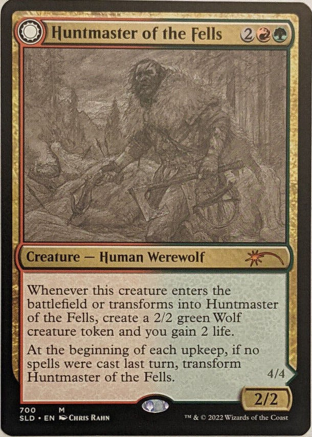 Huntmaster of the Fells // Ravager of the Fells (Sketch) [Secret Lair Drop Promos] MTG Single Magic: The Gathering    | Red Claw Gaming