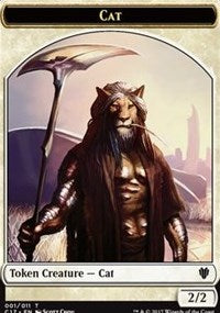 Cat // Cat Warrior Double-Sided Token [Commander 2017 Tokens] MTG Single Magic: The Gathering    | Red Claw Gaming