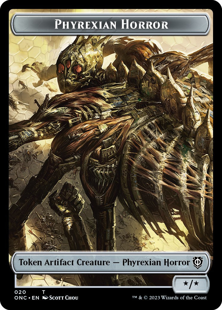 Phyrexian Wurm // Phyrexian Horror Double-Sided Token [Phyrexia: All Will Be One Commander Tokens] MTG Single Magic: The Gathering    | Red Claw Gaming