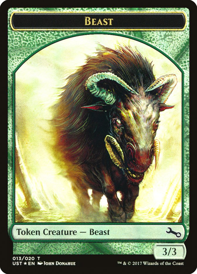 Beast // Beast Double-Sided Token [Unstable Tokens] MTG Single Magic: The Gathering    | Red Claw Gaming