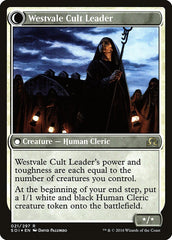 Hanweir Militia Captain // Westvale Cult Leader [Shadows over Innistrad Prerelease Promos] MTG Single Magic: The Gathering    | Red Claw Gaming