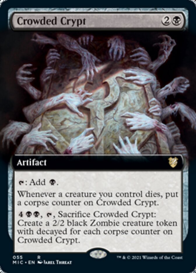 Crowded Crypt (Extended Art) [Innistrad: Midnight Hunt Commander] MTG Single Magic: The Gathering    | Red Claw Gaming