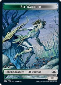 Elf Warrior // Plant Double-Sided Token [Double Masters Tokens] MTG Single Magic: The Gathering    | Red Claw Gaming
