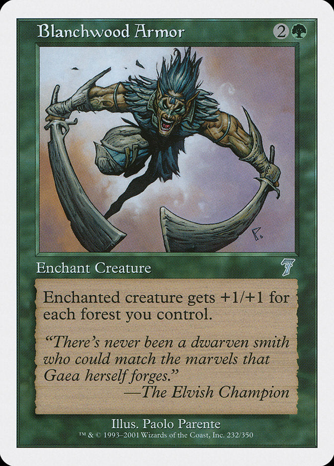 Blanchwood Armor [Seventh Edition] MTG Single Magic: The Gathering    | Red Claw Gaming