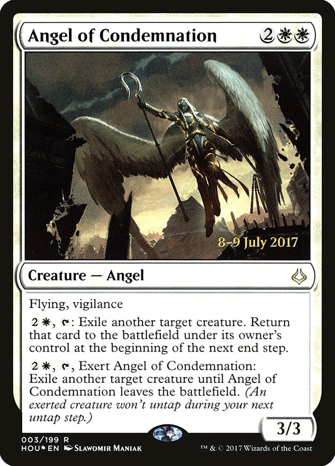 Angel of Condemnation [Hour of Devastation Prerelease Promos] MTG Single Magic: The Gathering    | Red Claw Gaming